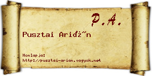 Pusztai Arián névjegykártya